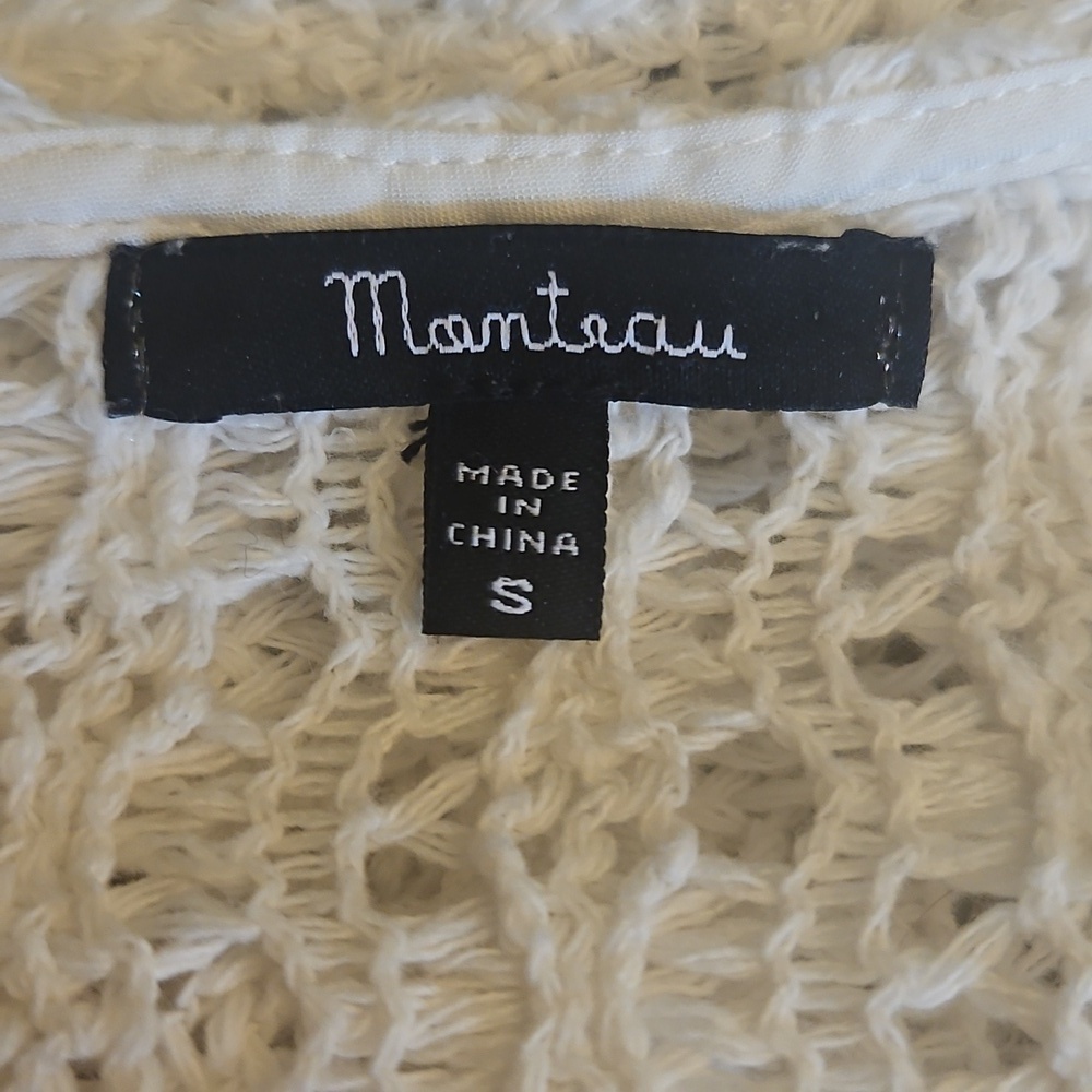 MONTEAU Winter White Crochet Embroidered Assymetric Festival Tunic - Picture 7 of 10